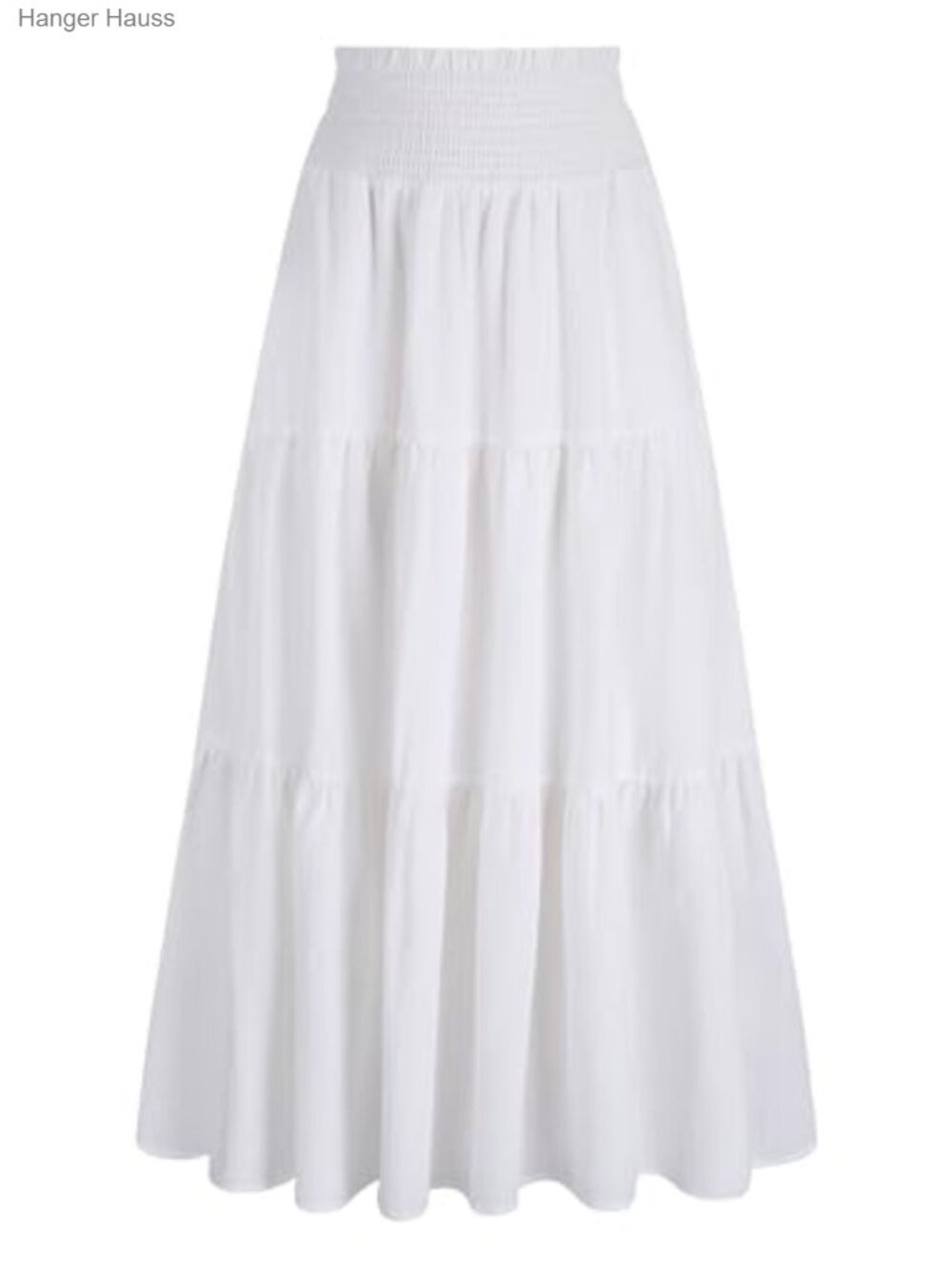 Women's Flowy Smocked High Waist Maxi Skirt with Pockets